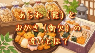 あられ（霰）とおかき（御欠）の違いとは？