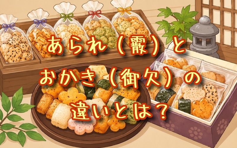 あられ（霰）とおかき（御欠）の違いとは？