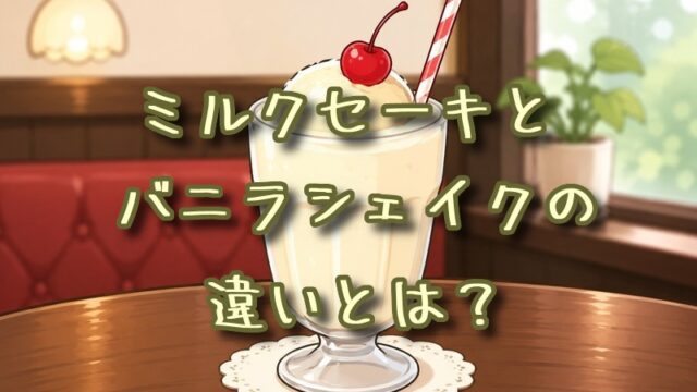 ミルクセーキとバニラシェイクの違いとは？